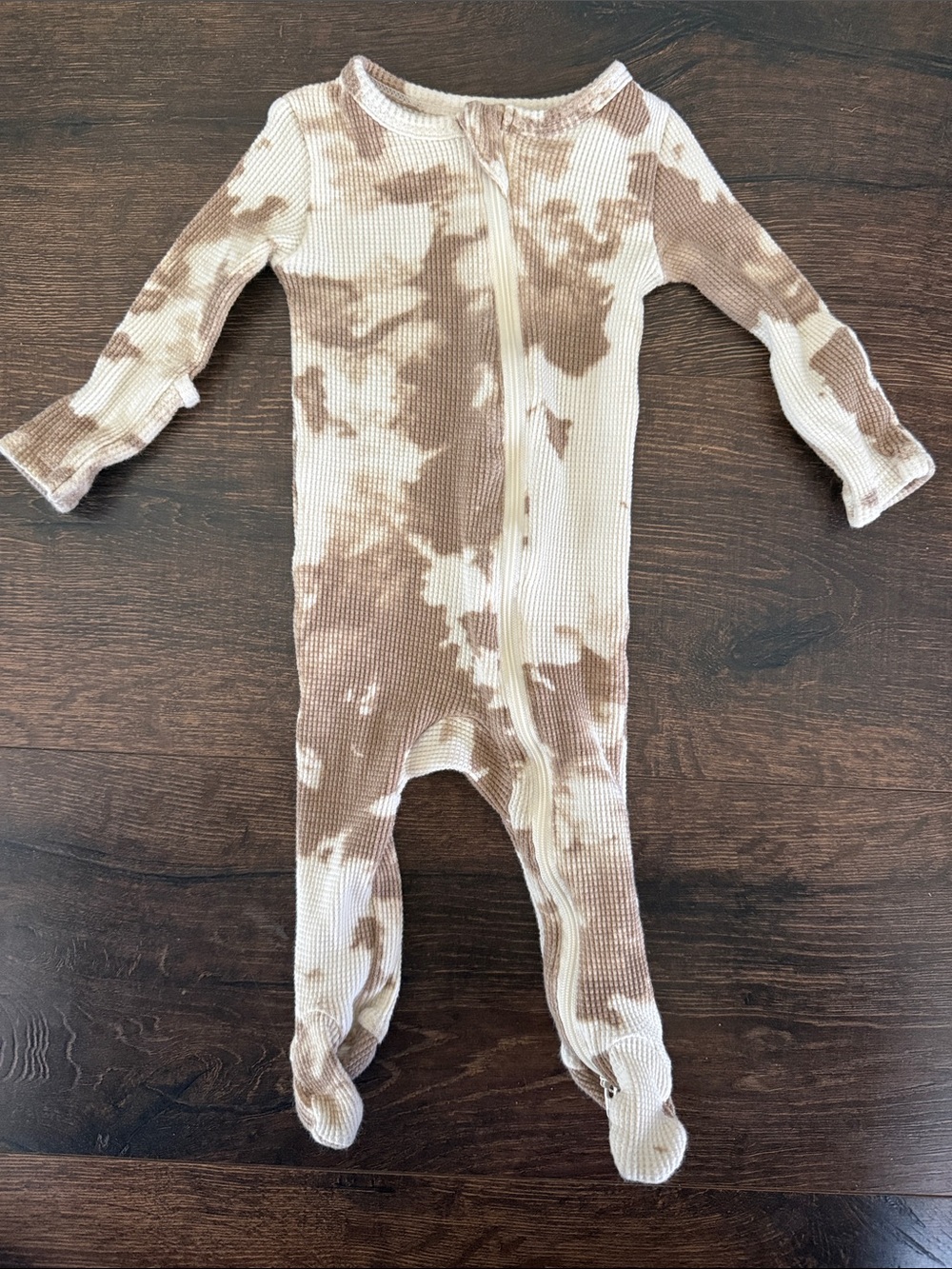 Spearmint Love Tie-Dye Ribbed Zip Footed One-Piece for Babies